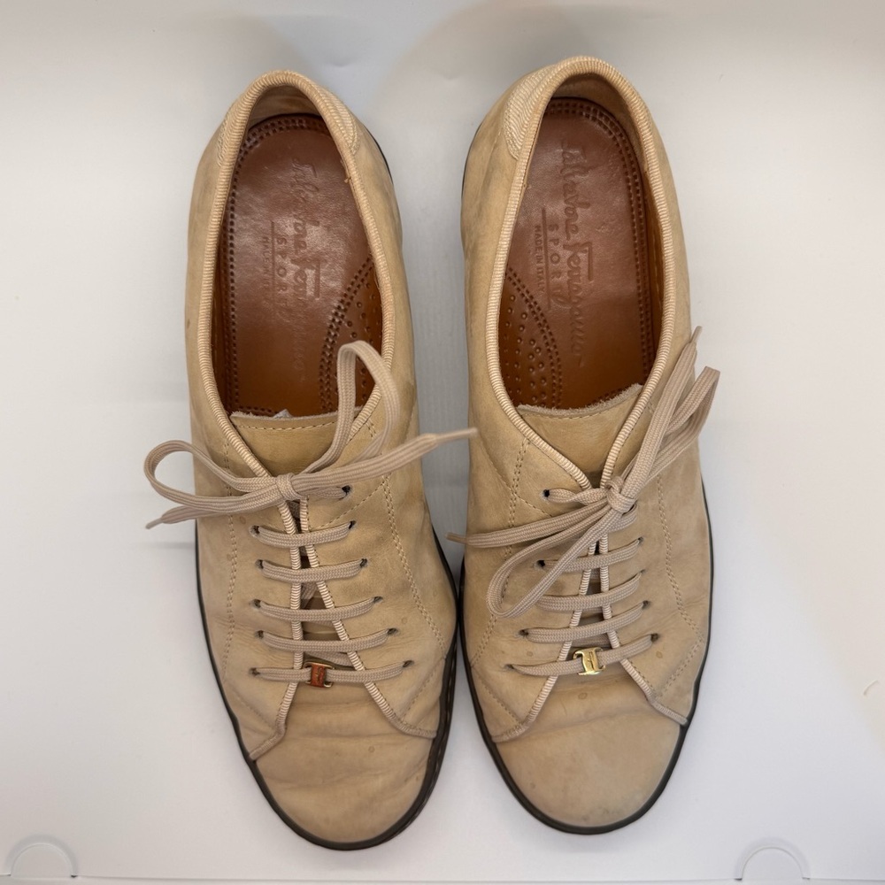 Salvatore Ferragamo sport leather sneaker Beige Leather Shoes
